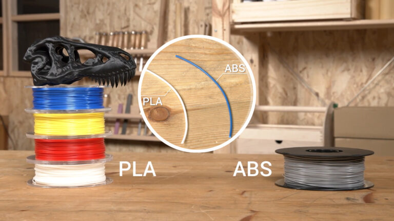 ABS vs. PLA 3D printing filament.