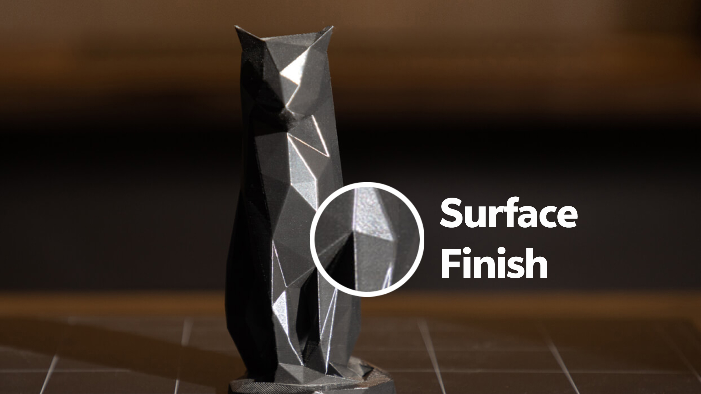 A Closer Look at a 3D Printed Cat's Surface Finish.