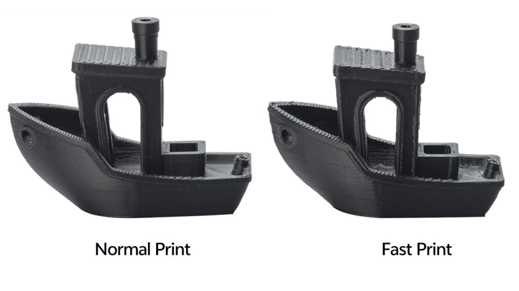 Normal vs. Fast Benchy model print